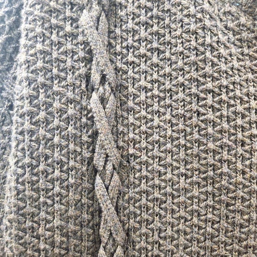 American Eagle S Olive Green Cable Knit Sweater Wool Blend Pullover Fall - Picture 3 of 6